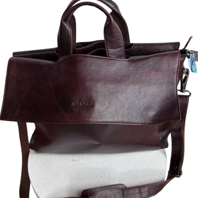  Chaos Brown satchel/messenger bag faux leather