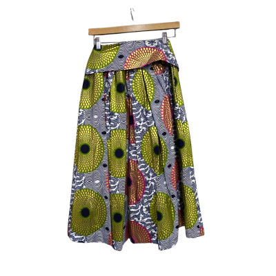 Johann Brun Women's  Size 4 Midi Skirt Blue / Green / Pattern 