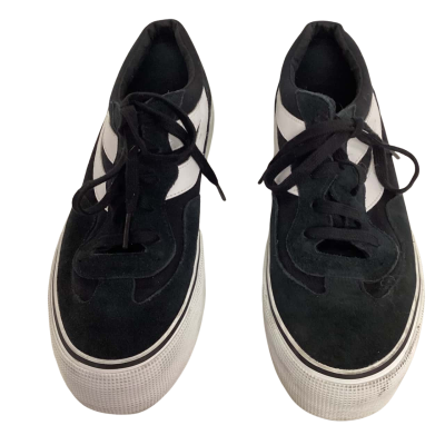 Superga Women's 3041 Revolley Platform Trainer Black/White Size 40 EU