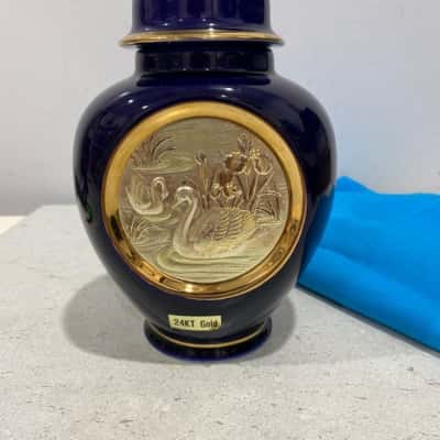 Patent Pending - The Art of Chokin urn - blue and gold