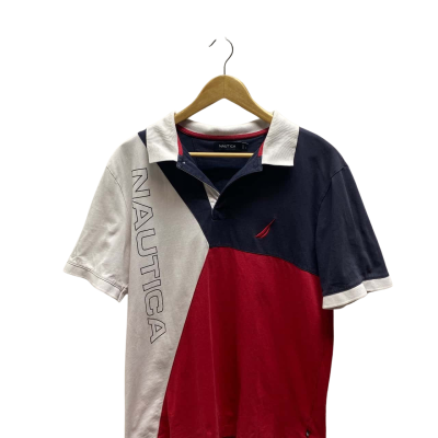 Nautica Mens Tri Colour Polo Shirt Size L 