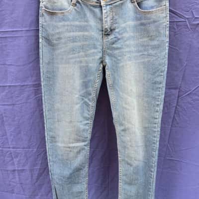  Womens Size 14 drayko motorcycle Mid Rise Jeans / Stretch Jeans Blue 