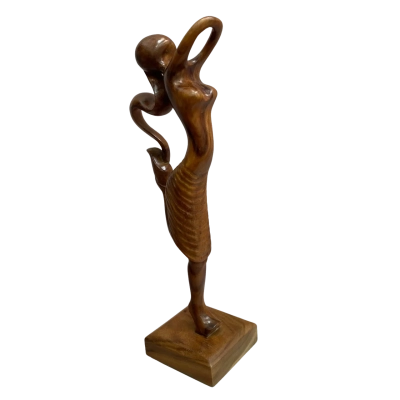 Hand Carved Wooden Sculpture - Dancing Woman