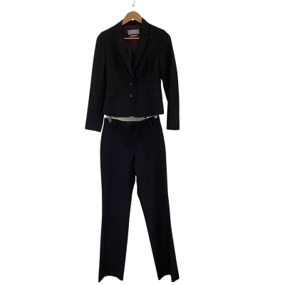 Jigsaw Womens  Size 6 Blazer and Pants Set Black  / Grey / Pinstriped 
