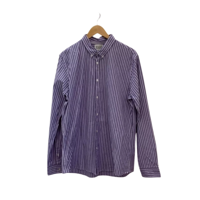 Scotch & Soda Mens  Size XL Long Sleeve Shirt Purple / Striped 