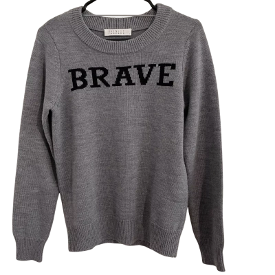 Skin and Threads Womens  Size M Crew Neck Wool Jumper Grey 
