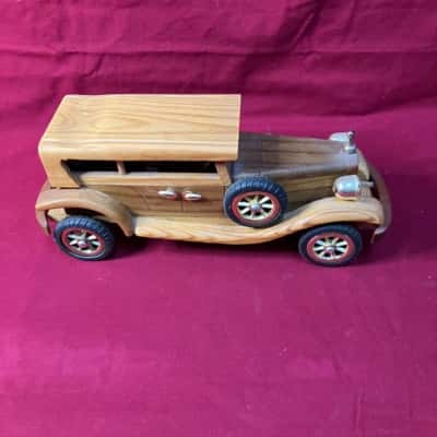 Hand Made Wooden Vintage Car 