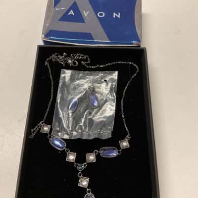 Avon shades of blue  Earrings / Necklace set