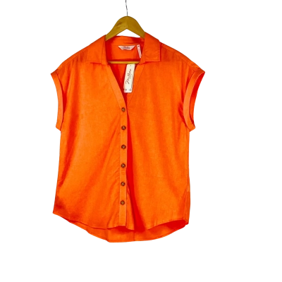 Millers Woman - Tangerine Linen Blend Shirt (Size 10) 