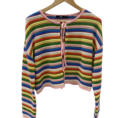 Sportsgirl Womens  Size M Cropped Cardigan Multicoloured 