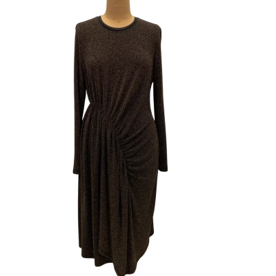  Womens  Karen Walker Lurex Jersey Dress  Size  Black  