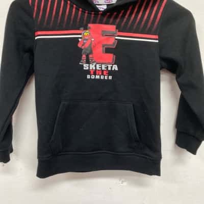 Essendon AFL Kids  Size 6 Sport Top Black  / Red hoodie 