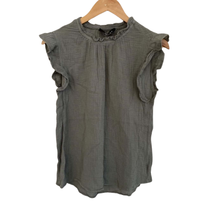 Decjuba Womens  Size 10 Short Sleeve Top Grey 