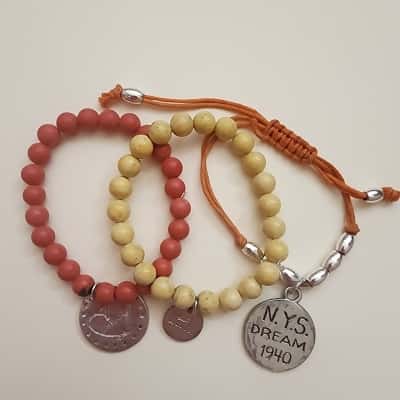  Cat Hammill Womens Inspirational Bracelet Orange / Pink/Silver Alloy/ Yellow 