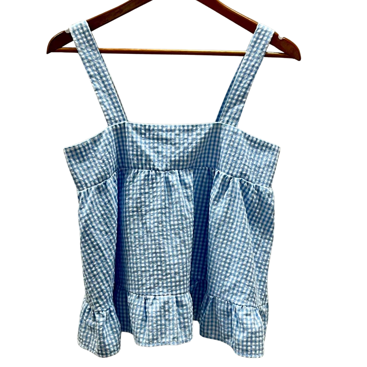 The Self Styler Size 8 Sleeveless Blue & White Checkered Top(s)