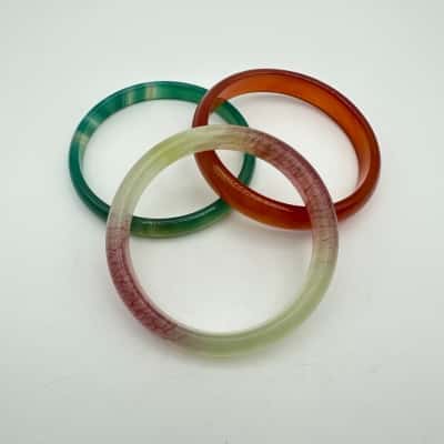 3 x Agate/Jade Bangles