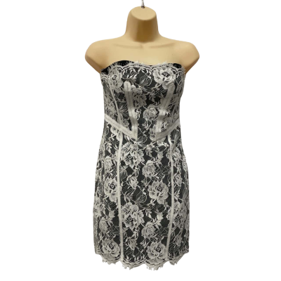 Karen Millen Size 8 Cocktail/Party Lace  Dress Black  / Cream 