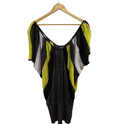 City Chic Womens  Size M Yellow & Black Top