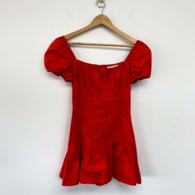 Finders Keepers Red Short Sleeve Mini Dress Size 8 / S 