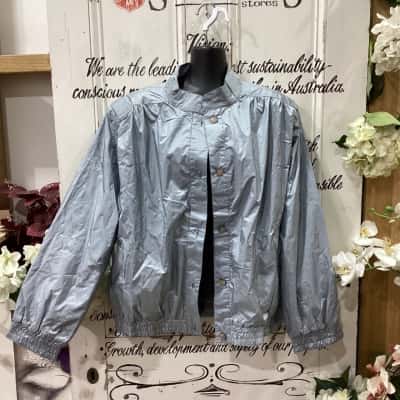 VINTAGE CIRCA 80’S SHOULDER PADDED PARACHUTE JACKET! BARRY PAYNE BRAND! BNWT RRP $249.00!! Womens  Size L Performance Jacket Grey 