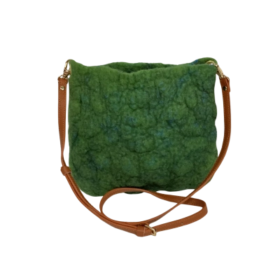 Hand Made Velted Handbag Green 