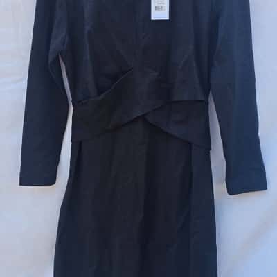 Veronica Maine Womens  Size L Long Sleeve Dress Grey 