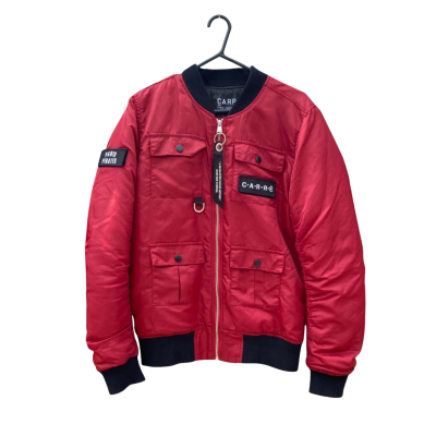 Mens Carré Size M Bomber Jacket Black  / Red 