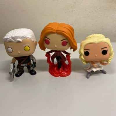 Avengers Endgame #855 Wanda Maximoff Pop Vinyl Figure; Game Of Thrones Daenerys Targaryen Pop Vinyl Figure (No Dragon); Marvel Deadpool #314 Cable Vinyl Figure
