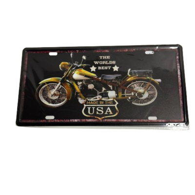 New Metal Motorcycle Wall Sign The Worlds Best Yellow Motorcycle 30X15cm #111565	