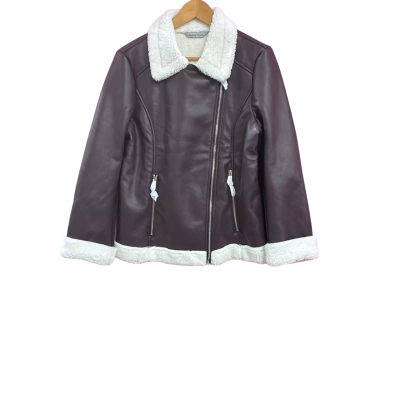  Womens  Size M Bomber Jacket Brown / White 