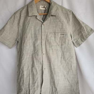 Ghanda Mens  Size S Polo Shirt Checked / Green 