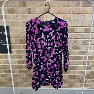 Mister Zimi Womens purple print dress  Size 12 