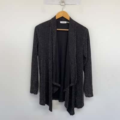 Calvin Klein Black Embellished Open Front Cardigan  Size 8 