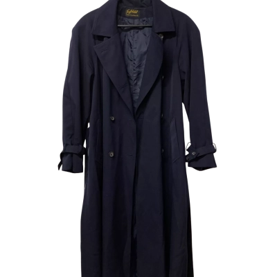 Women's Vintage Geoff Riddell Size 10 Navy Blue Trenchcoat