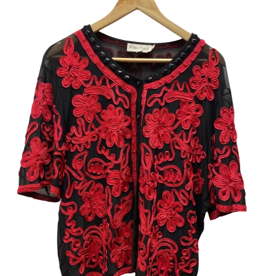 Ricki  Renee Ladies Red & Black Vintage Top