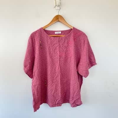 M Shop Pink Short Sleeve Top Size 40 / M 