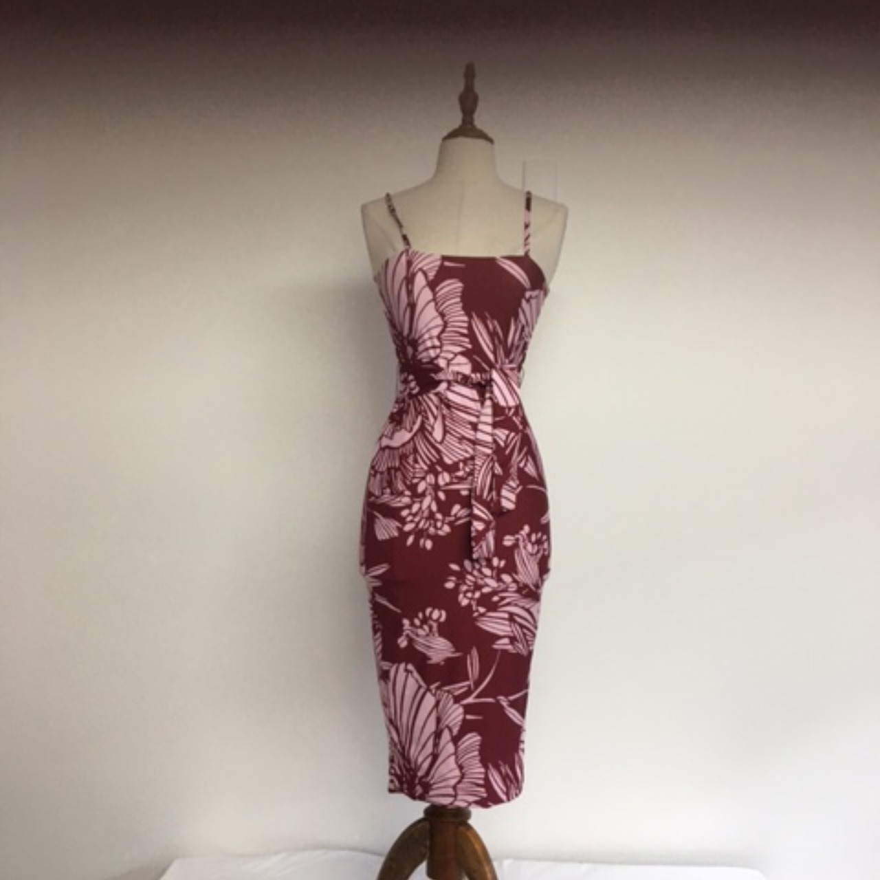 Kookai Womens Size 1 Midi Dress Pink /Maroon (s)