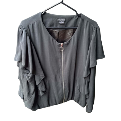 City Chic Womens  Size XL Green Zip Up Top 