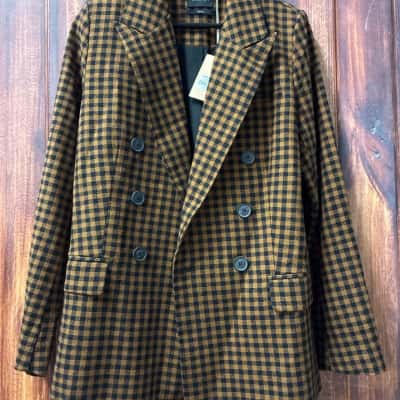 Ghanda Womens  Size S Blazer Black  / Brown  newc