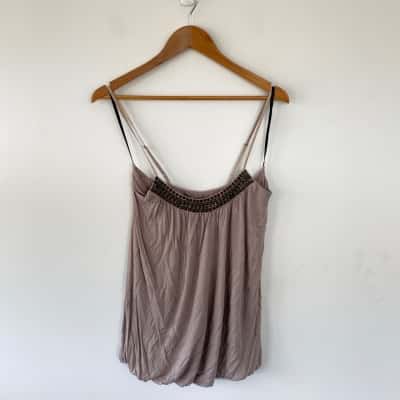 Jorge Brown Embellished Cami Top  Size 10 