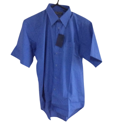 Reed street Mens  Size 39 Short Sleeve Shirt Blue 
