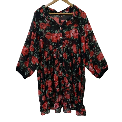 Taking Shape Womens  Size 22 Floral Chiffon Shirt
