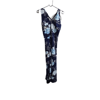 JJ's House Navy Blue Floral V-Neck Maxi Dress - Size M (NWT)