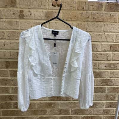 Bardot Womens ivory EMBROIDERY BLOUSE  Size 8 