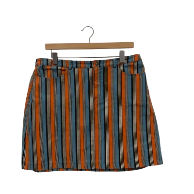 Dangerfield Womens  Size 18 Pleated Skirt Multicoloured / Orange / Pinstriped / White / Yellow 