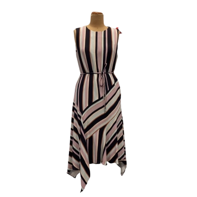 David Lawrence "St Tropez" Striped Womens  Size 10 Sleeveless Dress 