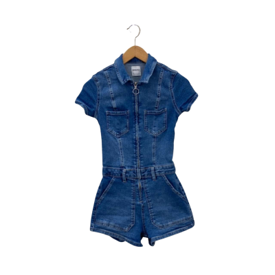 Bershka Womens  Size XS Short Sleeve Jumpsuit Blue Denim