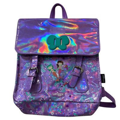 Smiggle Kids Purple Floral Patterned Backpack