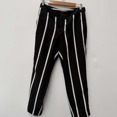 Banana Republic Black and White Striped Pants - Size 4