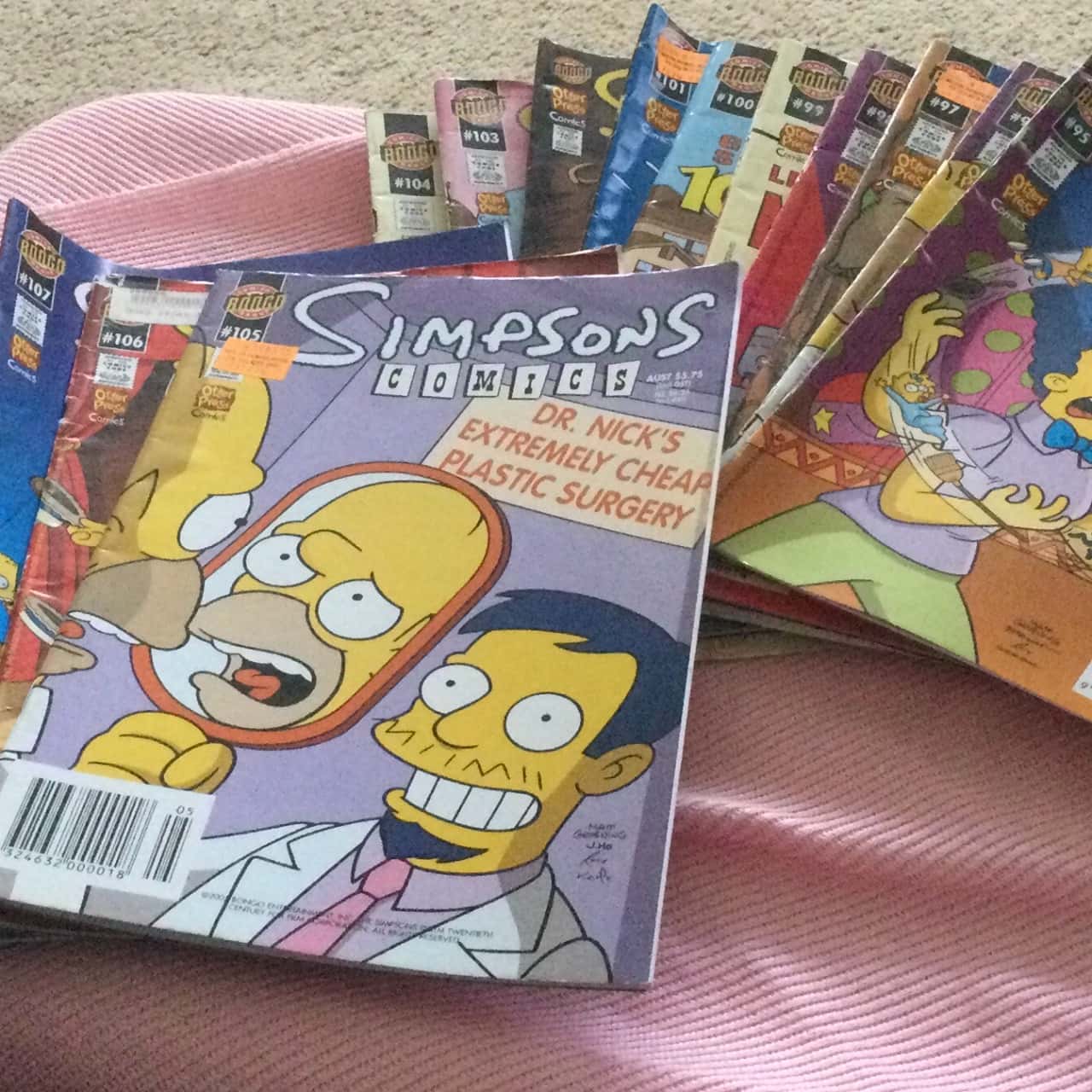 Simpsons Comics Set of 19 Books from volume #95 to #113 (s)